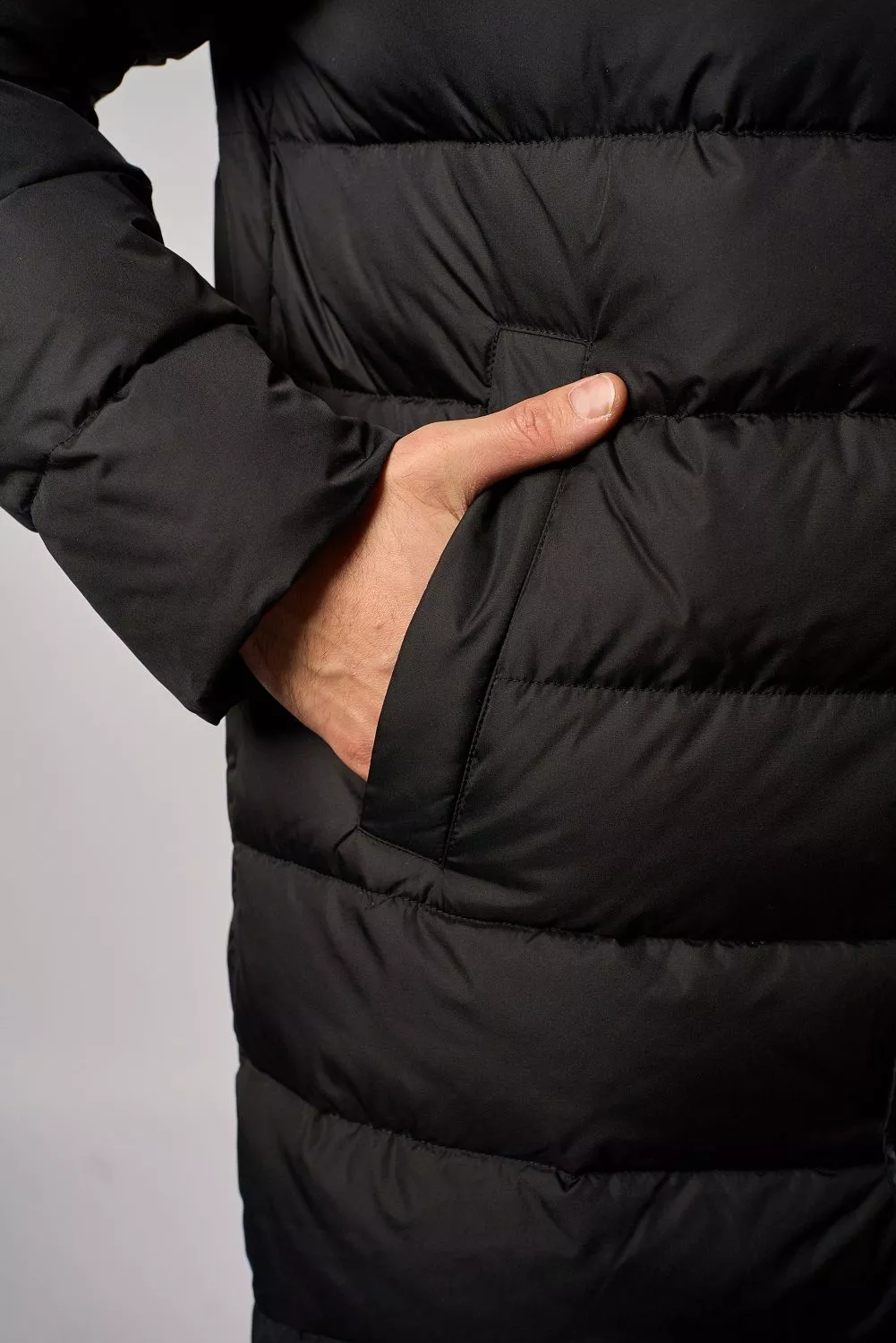 Куртка мужская на синтетическом пуху с отд. из меха кролика Рекс