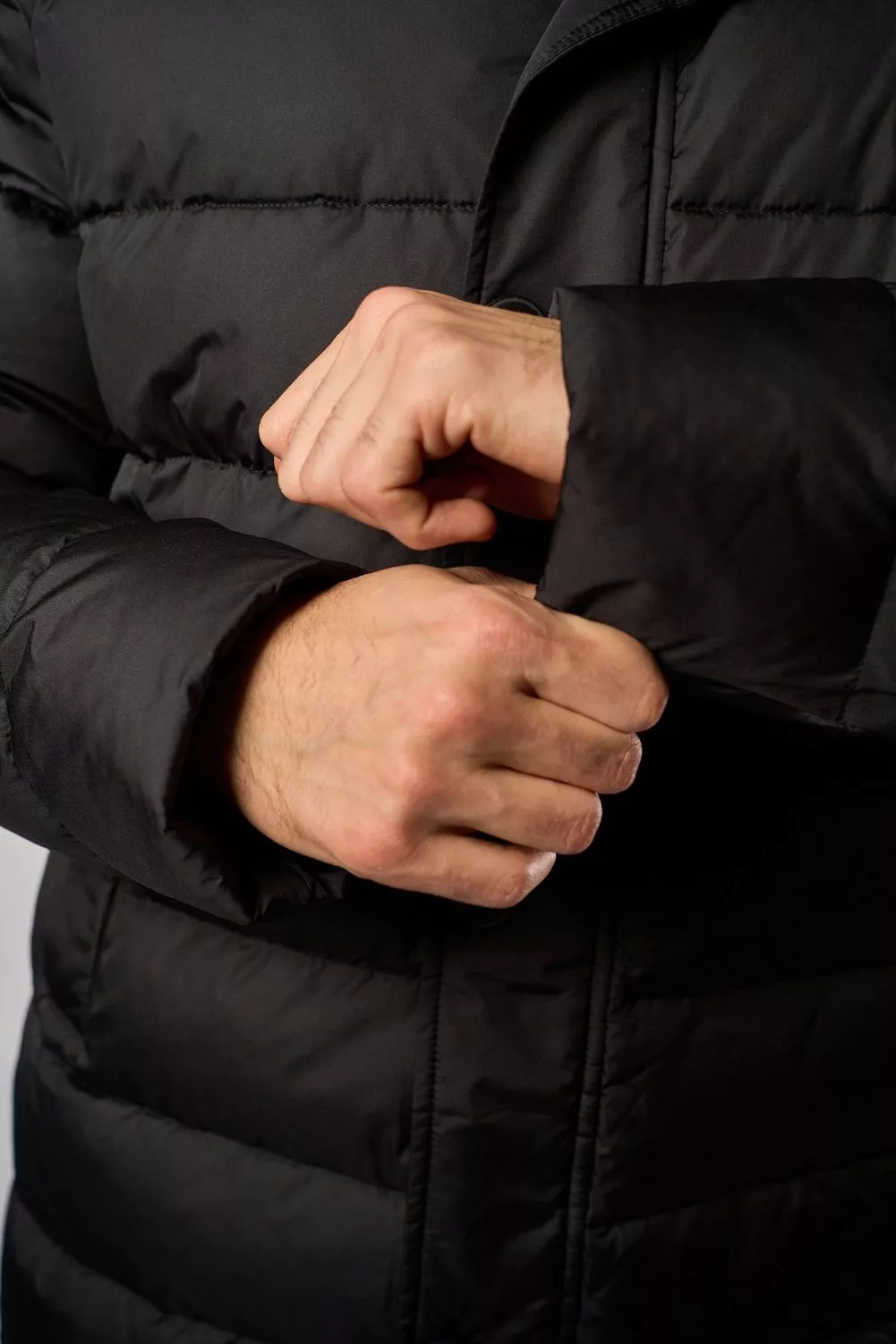 Куртка мужская на синтетическом пуху с отд. из меха кролика Рекс