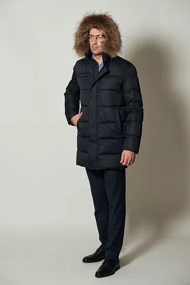 Пальто мужское на натуральном пуху с отд.из мех