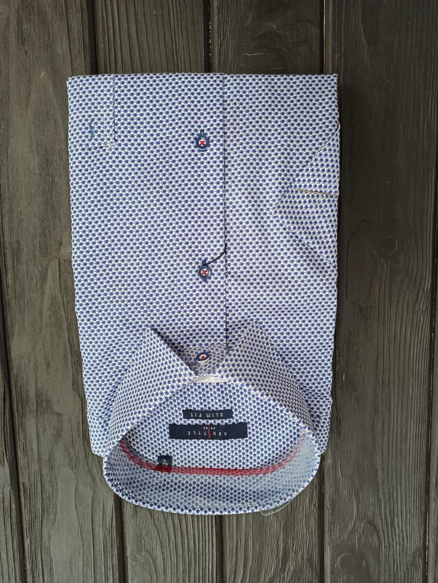 Рубашка мужская короткий рукав синий GROSTYLE SS016987