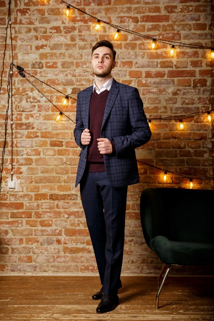 Брюки мужские классические со стрелками серый TRUVOR 336, тк. СПО28652