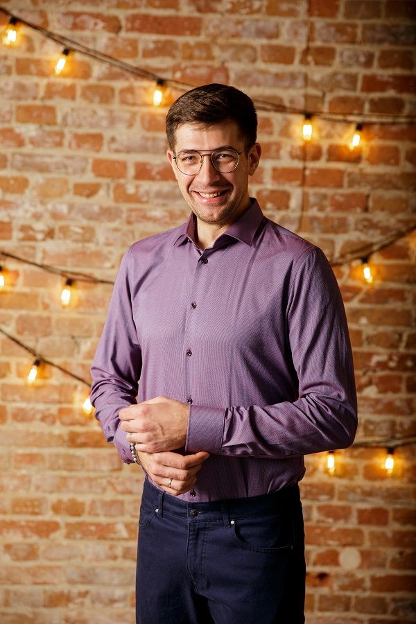 Рубашка мужская длинный рукав фиолетовый VESTER 52914 цв. 80