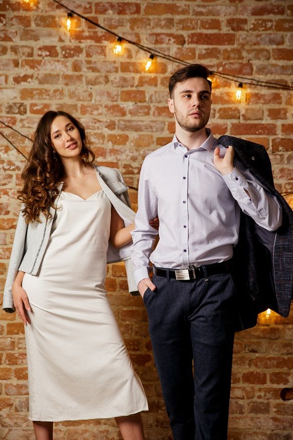 Рубашка мужская длинный рукав бежевый VESTER 52614 цв. 92