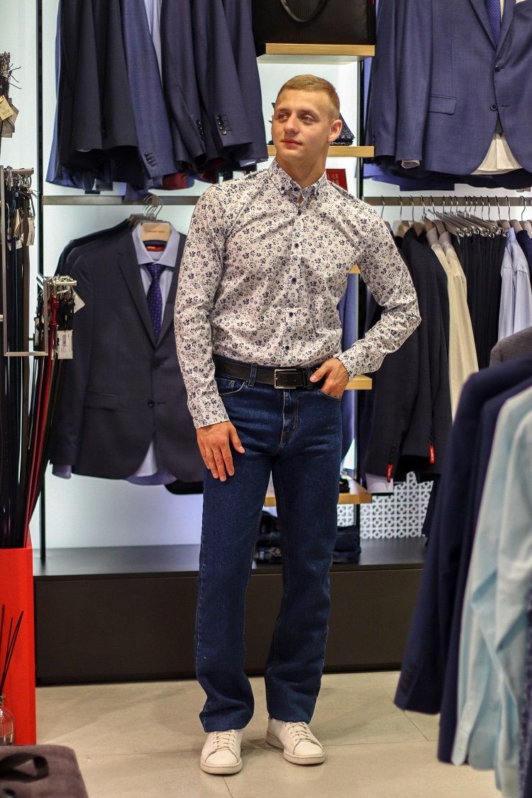 Джинсы мужские синий FINE JOYCE F011-0150 blue