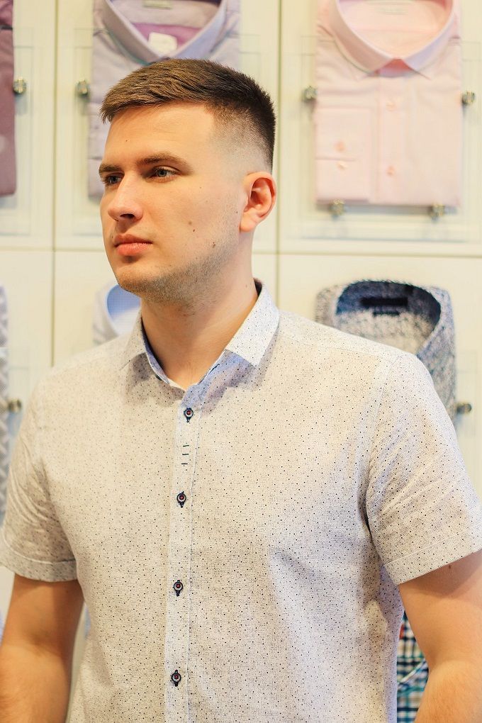 Рубашка мужская короткий рукав белый VESTER 40441 41 цв. 24          