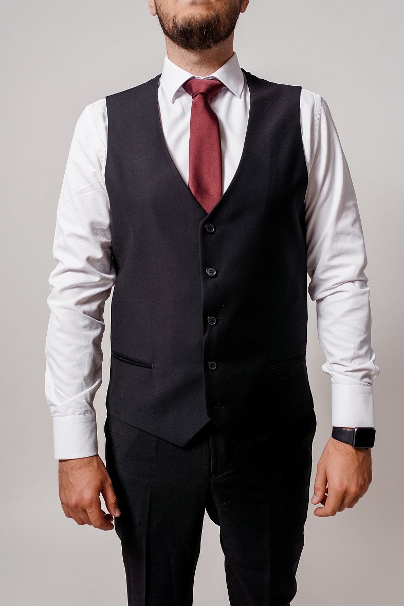 Жилет мужской чёрный Bazioni 0114 MS CRISTIAN черный