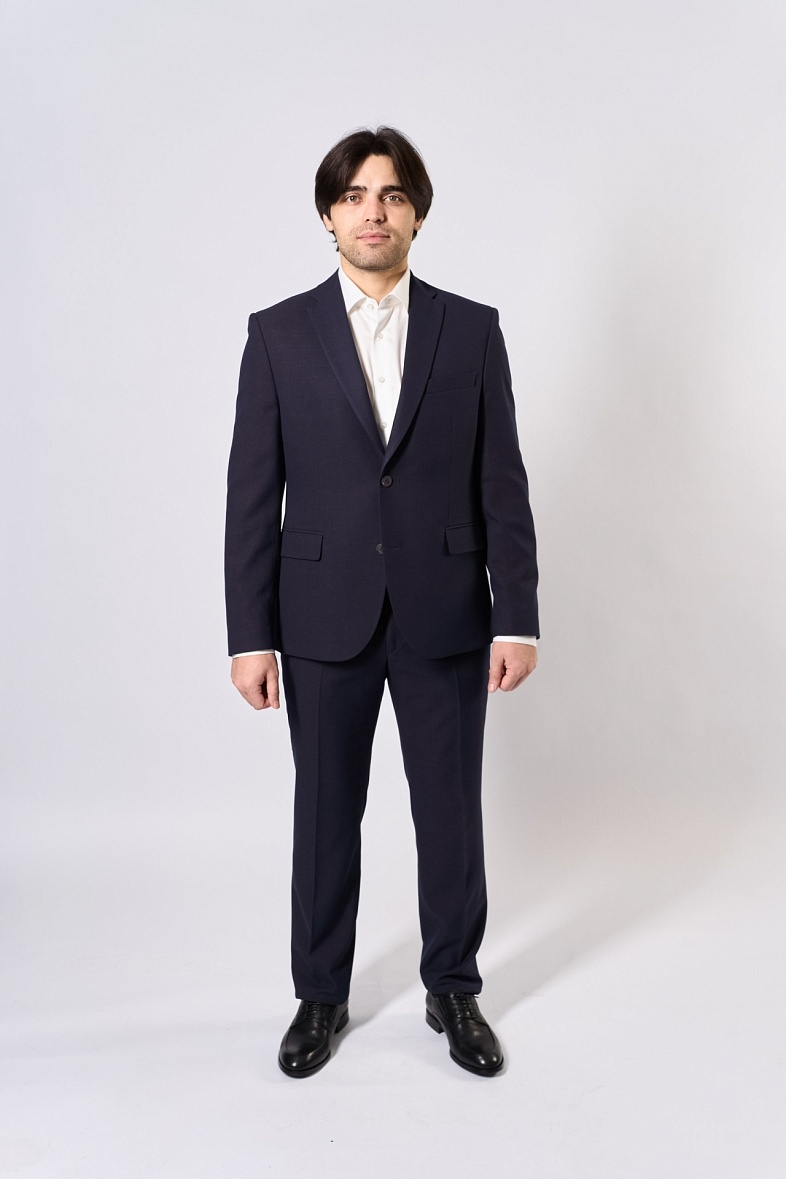 Костюм мужской классический двойка синий в клетку TRUVOR 2412 3079 тк.СПО40567