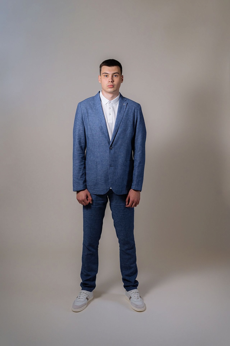 Пиджак мужской   голубой меланж Royal Spirit Делон