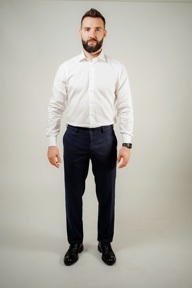 Брюки мужские классические без стрелок синий MARCELLO GOTTI 15855-2506