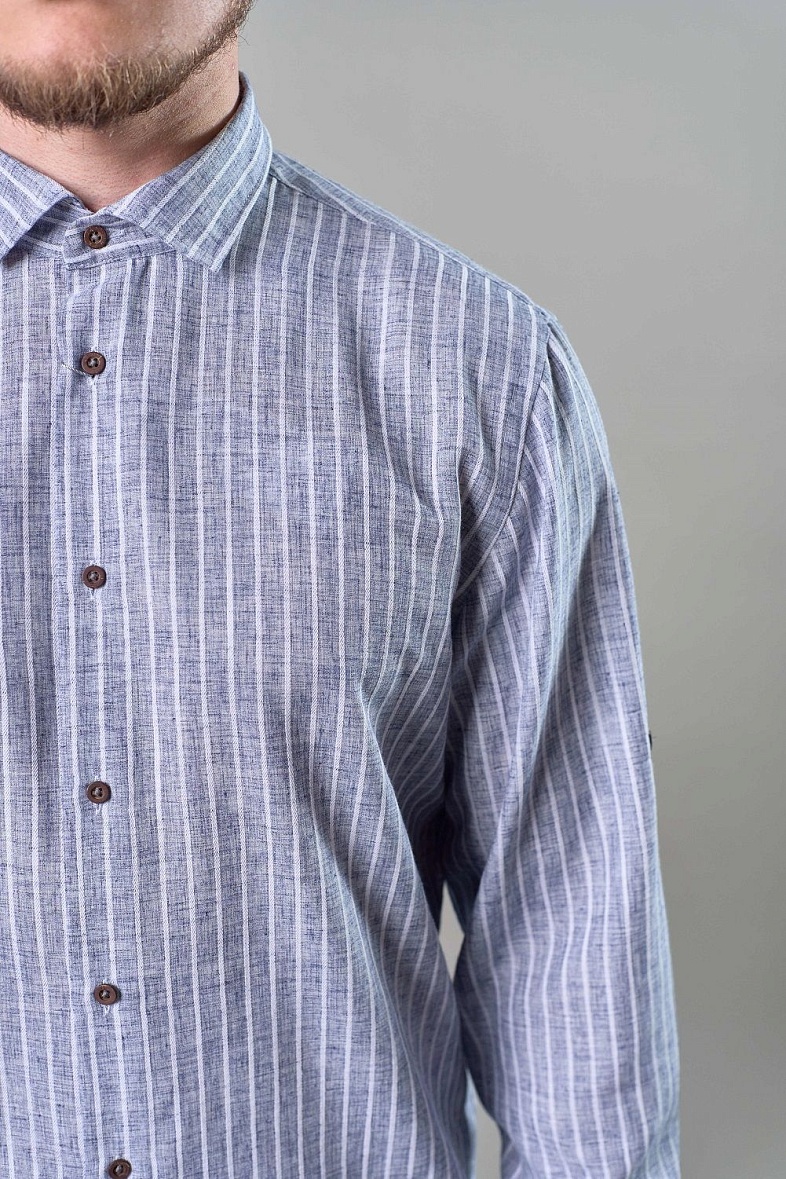 Рубашка мужская длинный рукав синий VESTER 55915 цв. 27