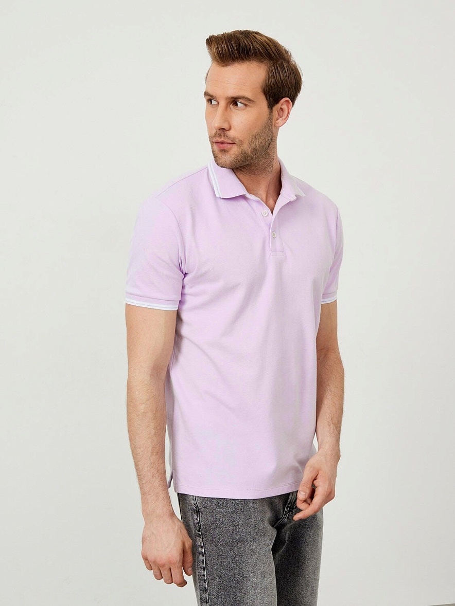 Футболка поло мужская к/р XINT цвет фиолетовый XINT 1902 лиловый