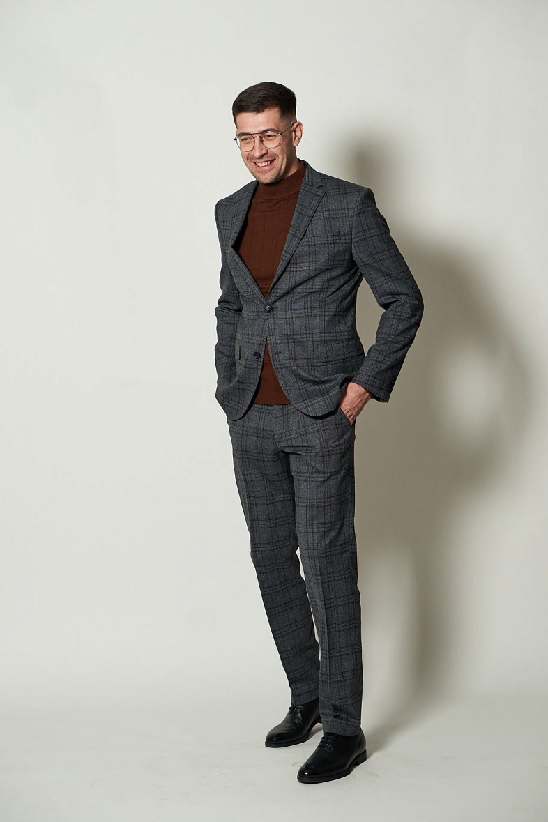 Костюм мужской   серый в клетку LEXMER 4239-NB-840S