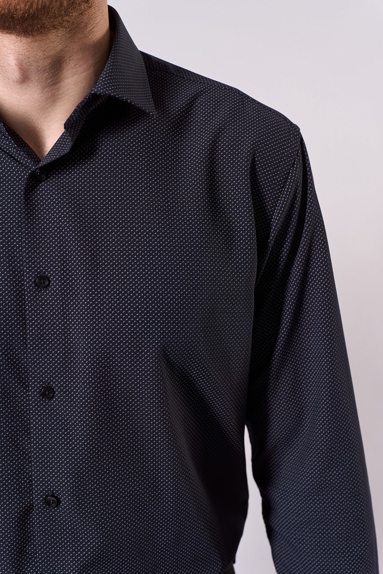 Рубашка мужская длинный рукав черный GROSTYLE SS018358