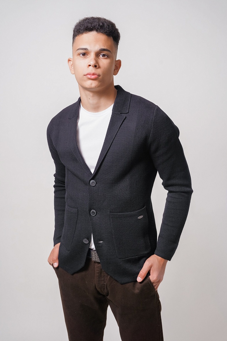 Пиджак трикотажный GROSTYLE knit цвет чёрный GROSTYLE 035321