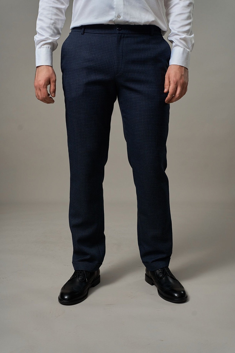 Брюки мужской   синий в клетку TRUVOR 38253 тк.СПО40238