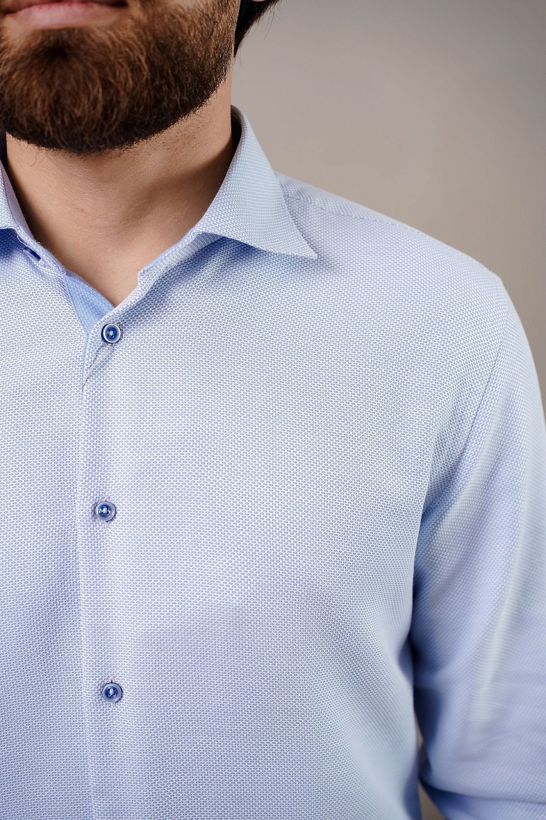 Рубашка мужская длинный рукав голубой VESTER 50114 14 цв. 56