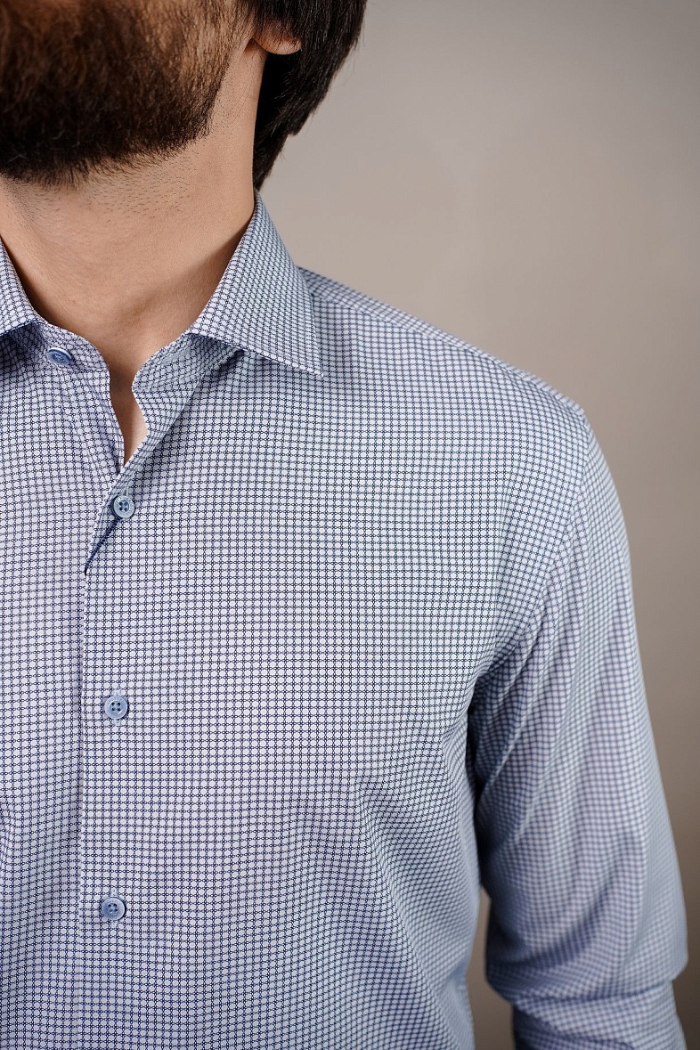 Рубашка мужская длинный рукав синий GROSTYLE SS018107