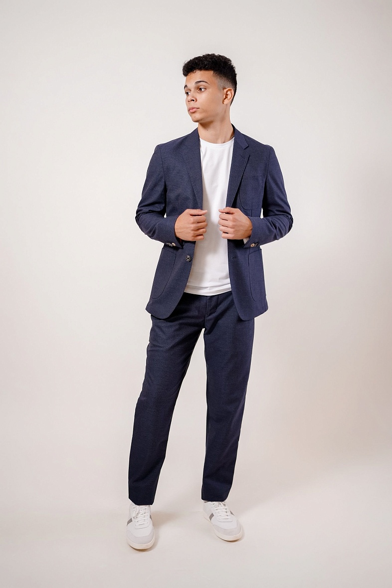 Пиджак мужской   синий фактурный Adam Soul 825\2