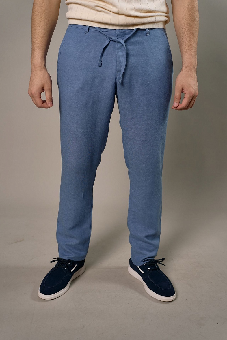 Брюки мужские классические без стрелок голубой Royal Spirit Гальен
