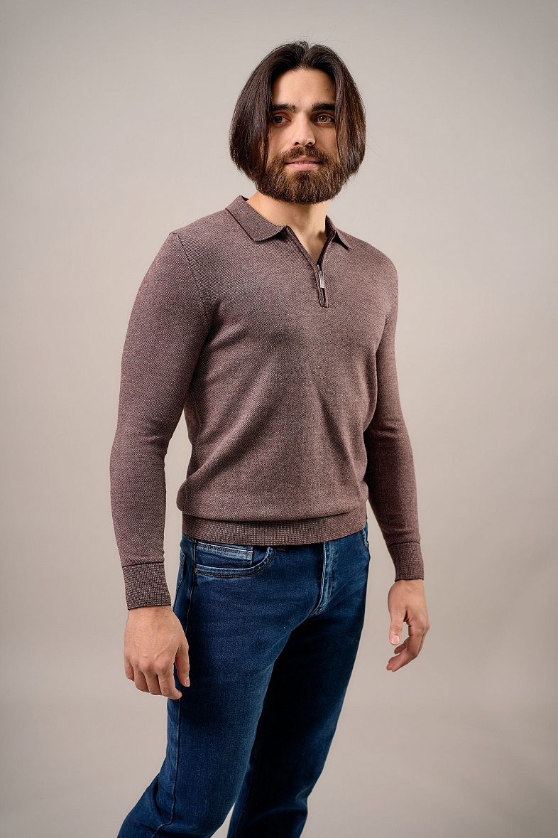 Джемпер поло GROSTYLE цвет коричневый GROSTYLE 035084