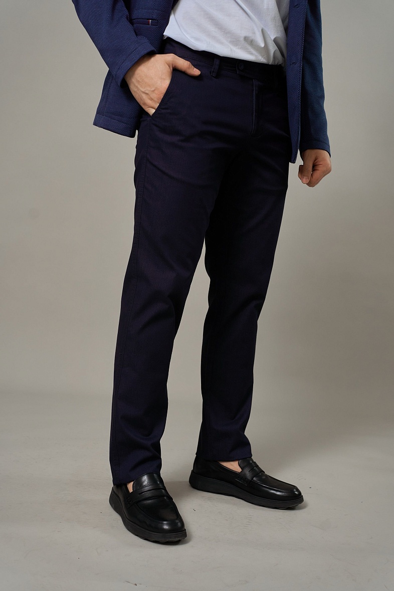 Брюки мужские чиносы, (повседневные брюки) синий CLAUDE 793 Поло
