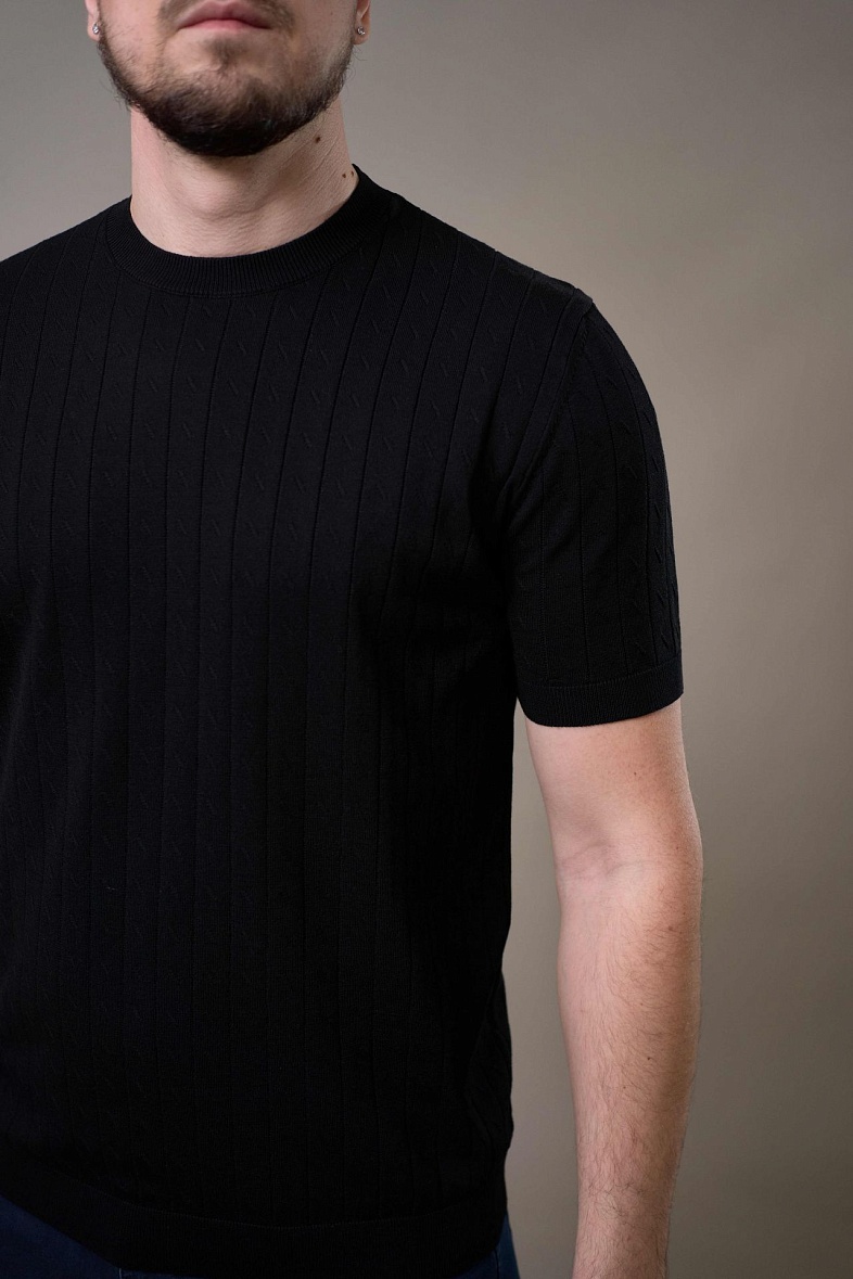 Джемпер мужской с коротким рукавом цвет черный SMART MEN 11533.0001 черн