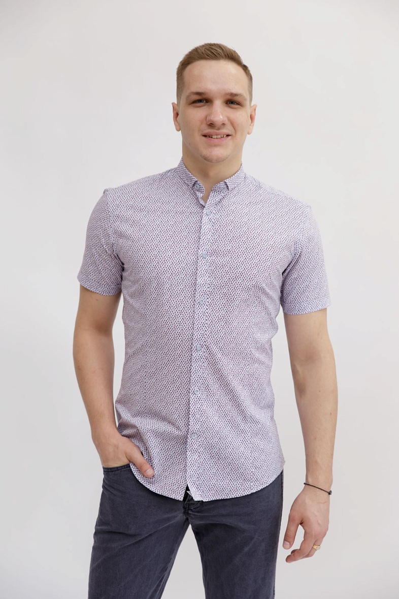 Рубашка мужская короткий рукав красный GROSTYLE ES017065