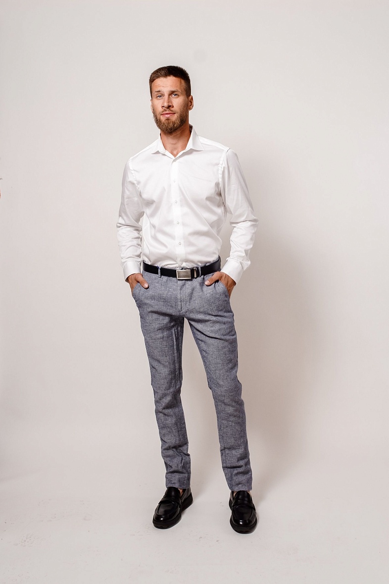 Брюки мужские классические без стрелок синий Pisero 8.311.323.KGRL.PN 16-5