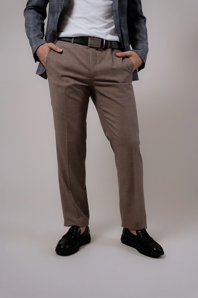 Брюки мужские классические со стрелками бежевый MARCELLO GOTTI 12491-3003