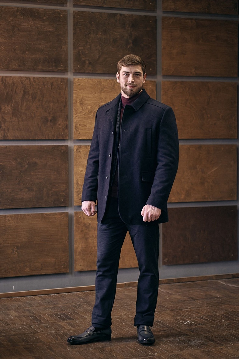 Пальто мужское синий Bazioni 2077 M MELTON NAVY