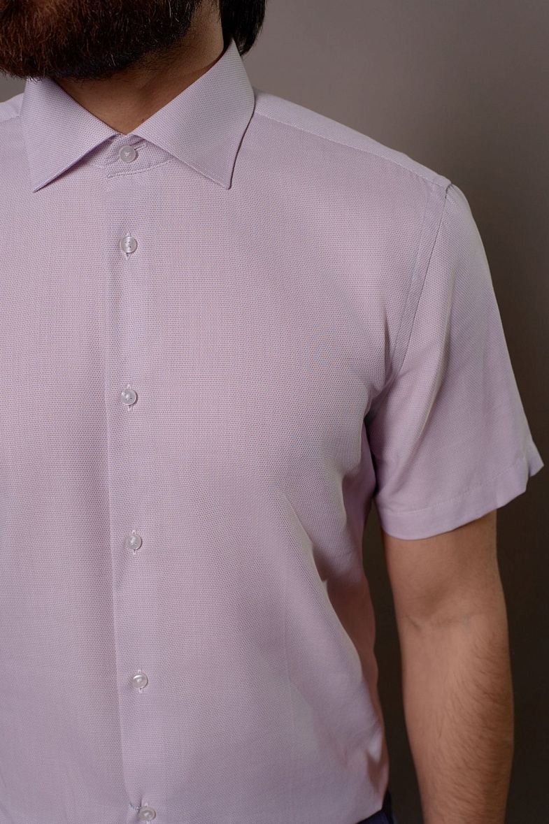 Рубашка мужская короткий рукав розовый VESTER 72914 цв. 33