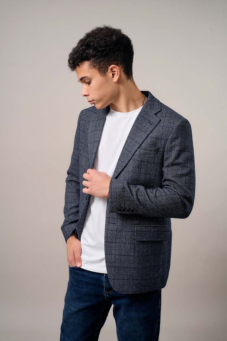 Пиджак мужской   в клетку TRUVOR 1912V тк.СПО40155