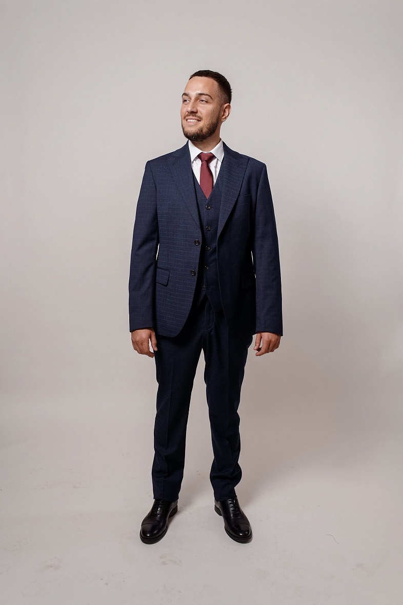 Костюм мужской   синий в клетку Adam Soul 1075\31 UZ\Barsa\Sh KC
