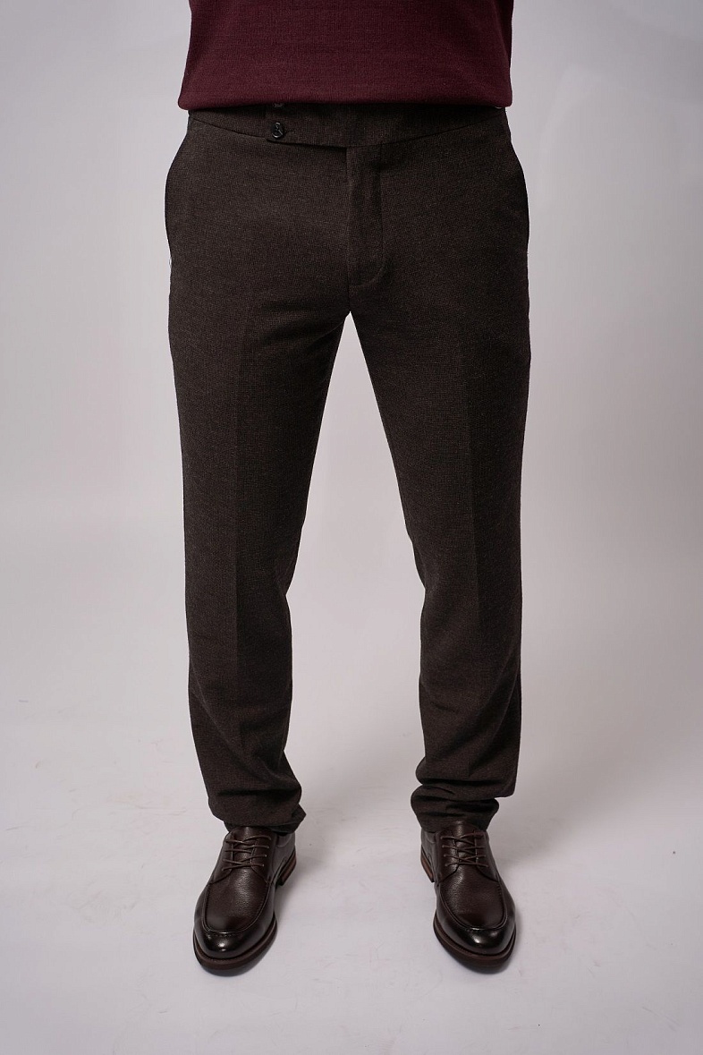 Брюки мужские классические со стрелками коричневый SMART MEN 38326 гурки серо-коричневые