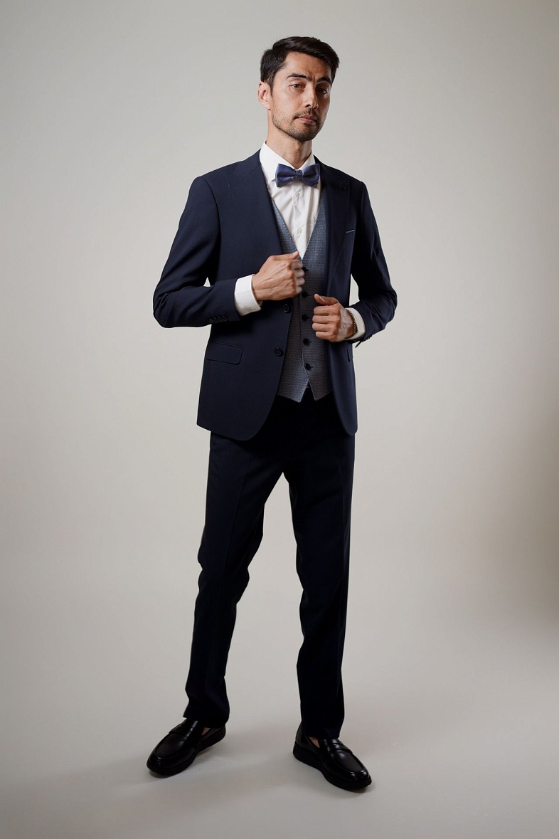 Костюм мужской   синий фактурный no brand 237010