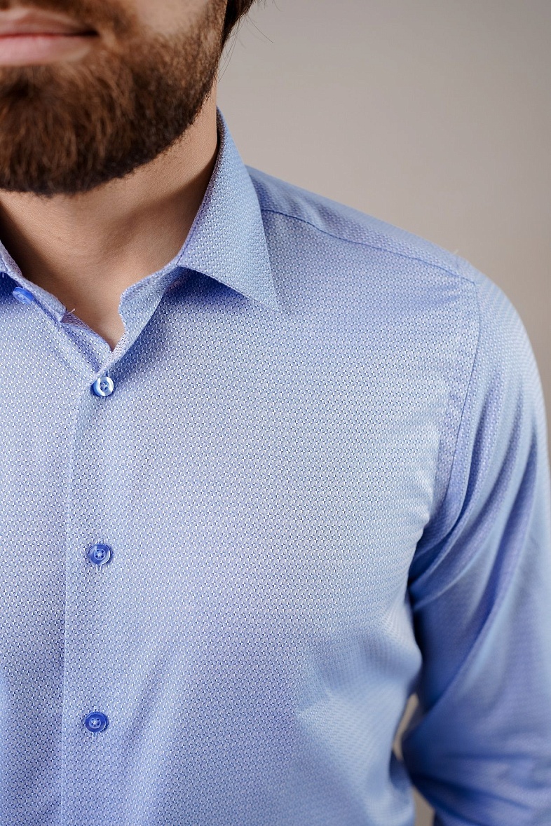 Рубашка мужская длинный рукав голубой Mario Machardi SF339564