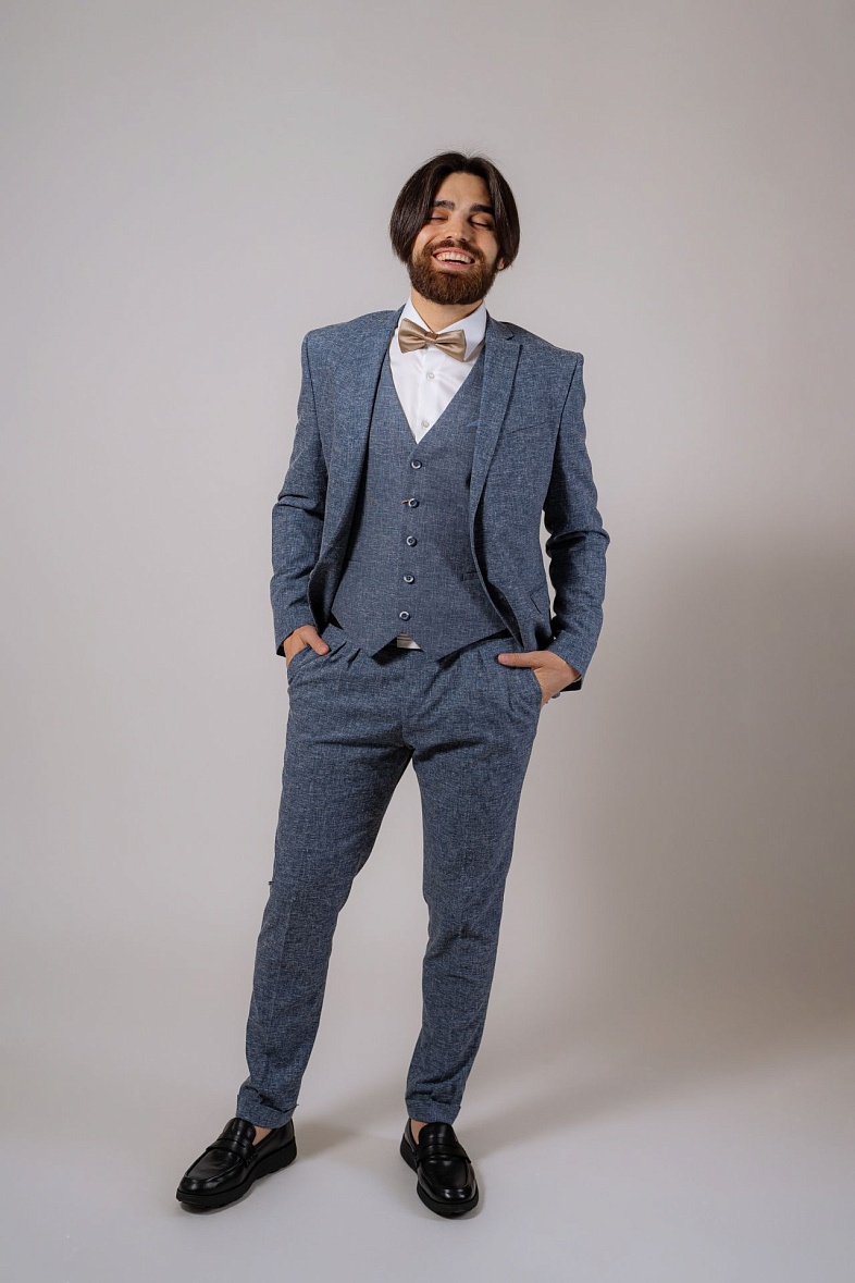 Костюм мужской   синий меланж VALENTI 1886-NU-570X 