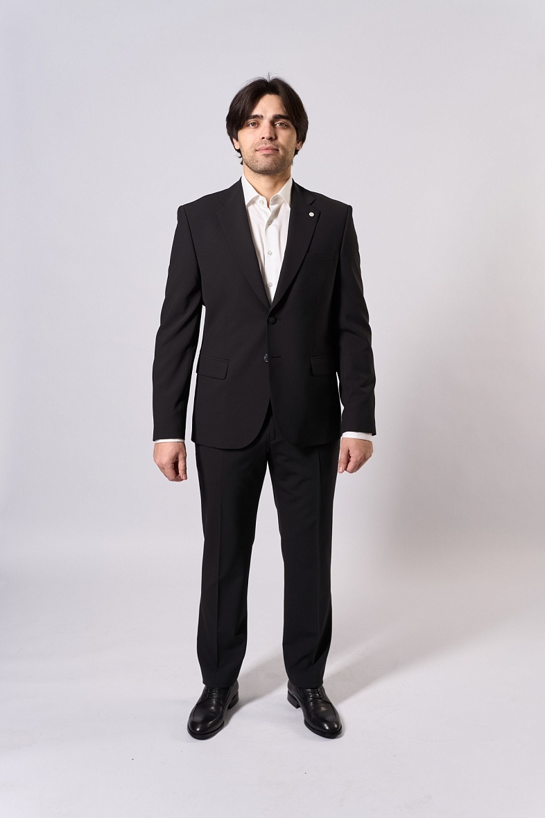 Пиджак мужской классический  черный однотонный TRUVOR 2432V тк.СПО43504