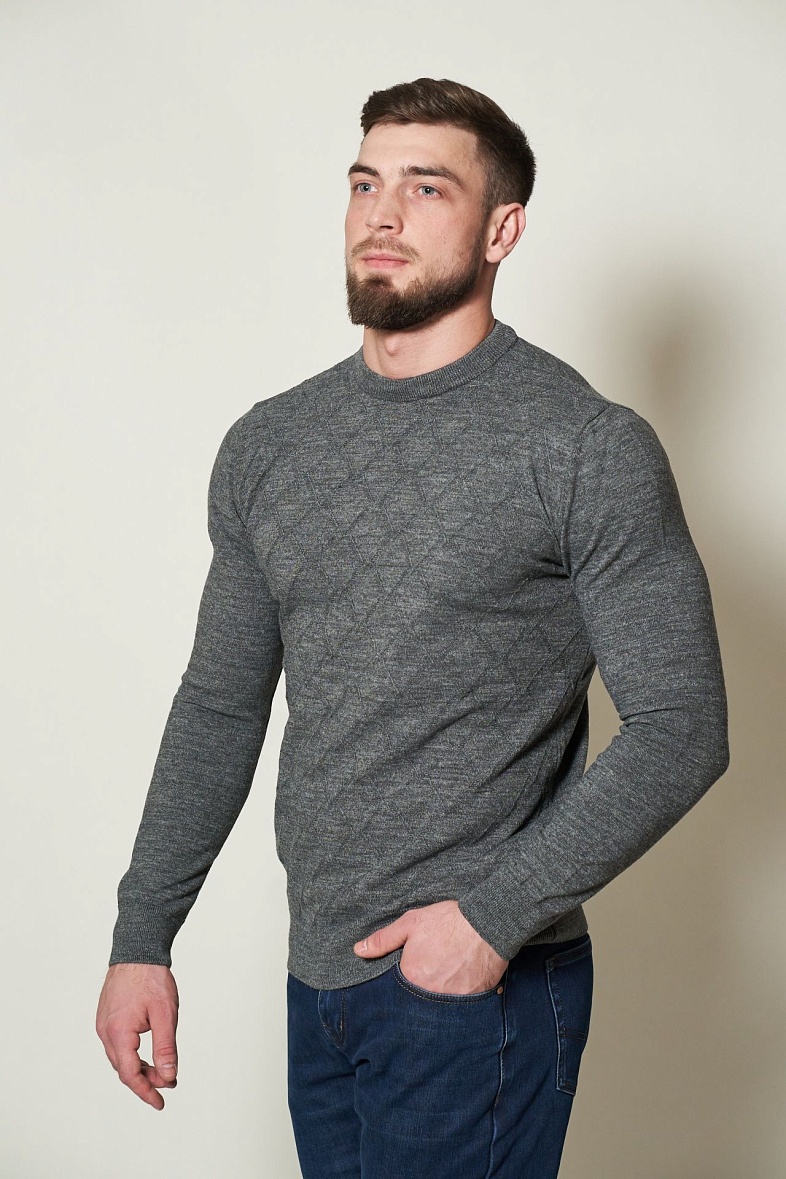 Джемпер мужской цвет серый MCR 11394.22К светло-сер стойка