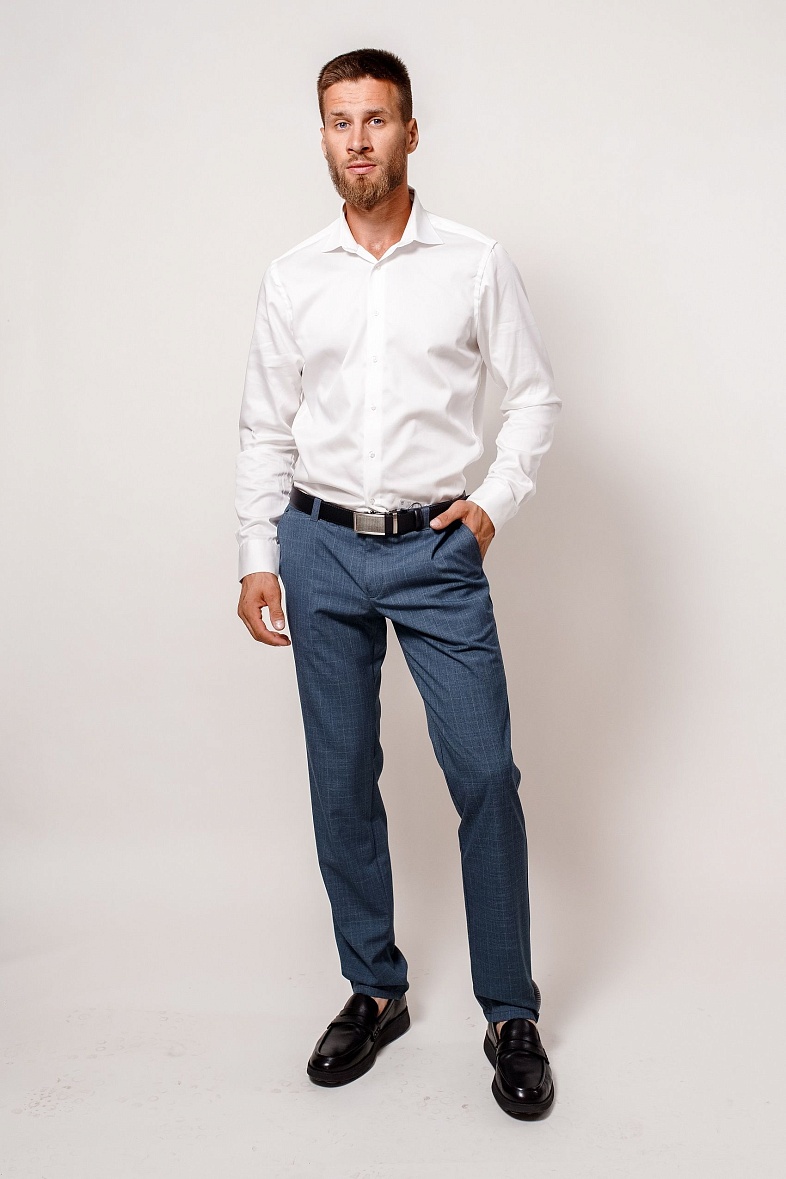 Брюки мужские классические без стрелок голубой no brand Ибица цв. 1