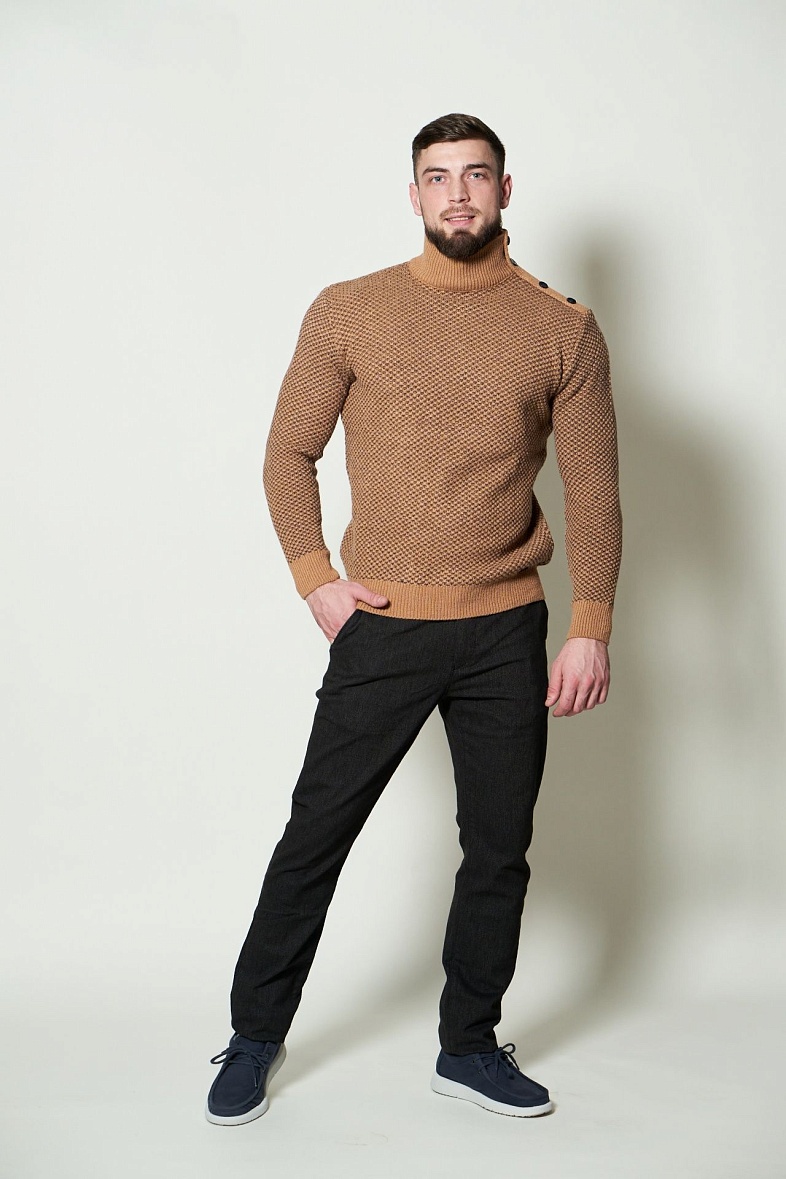 Свитер мужской цвет синий MCR 11405 горчичн