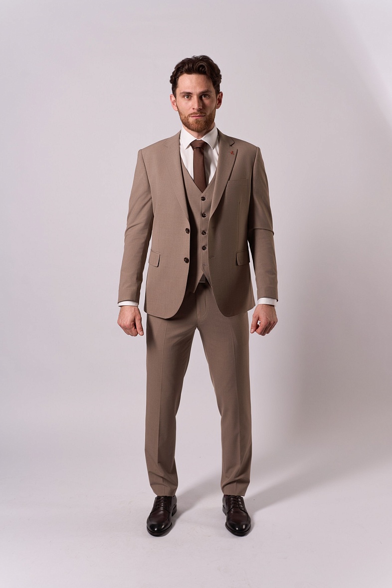 Костюм мужской классический тройка бежевый однотонный MCR 4534524Y0059 Бежевый