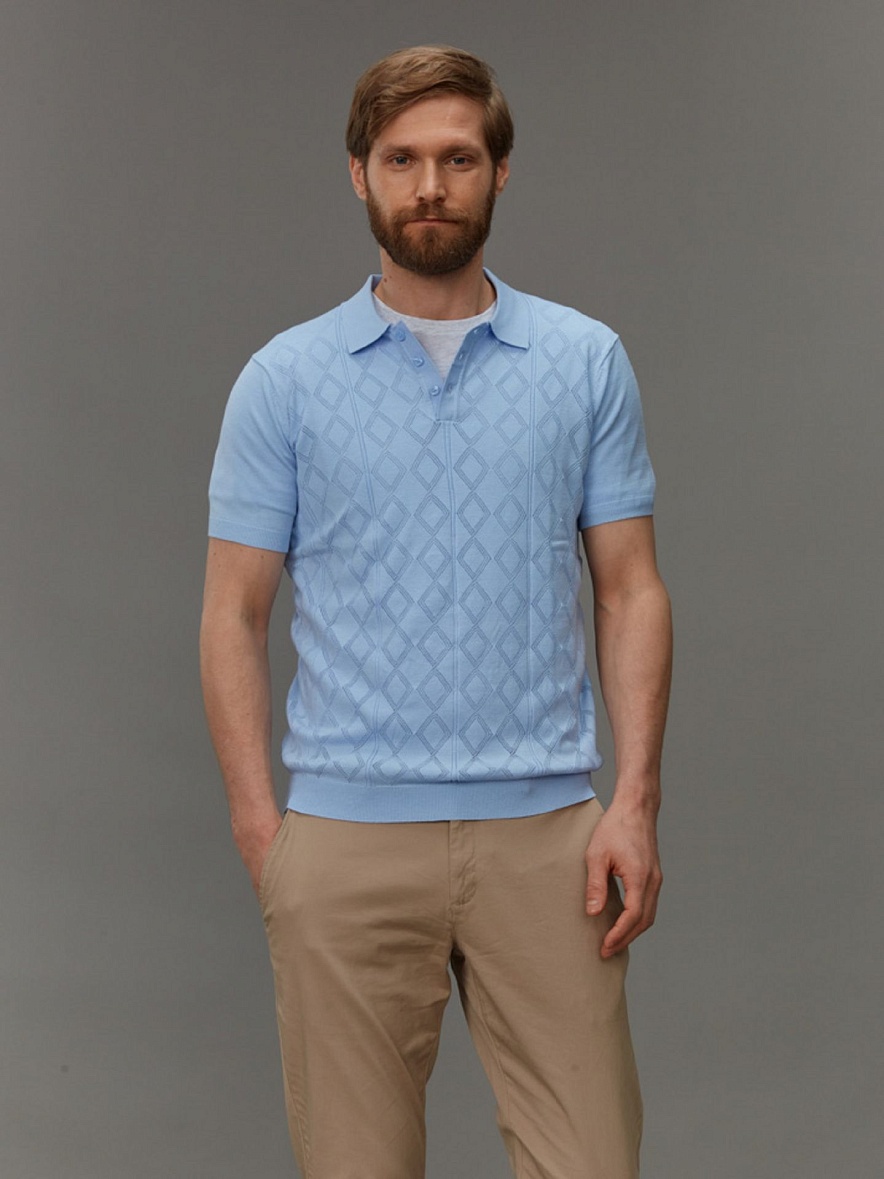 Поло мужское Р103 цвет голубой DTMD (DORTMUND) SKY BLUE