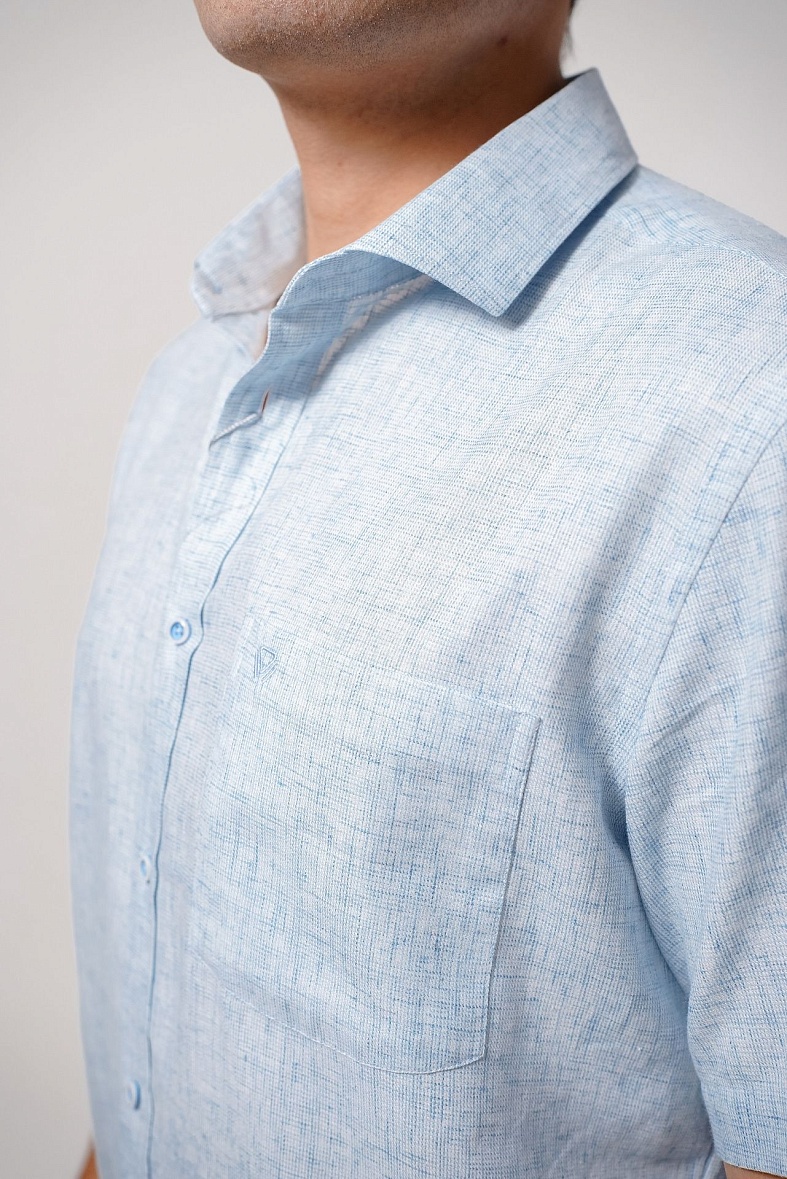 Рубашка мужская короткий рукав голубой VESTER 73315 цв. 27