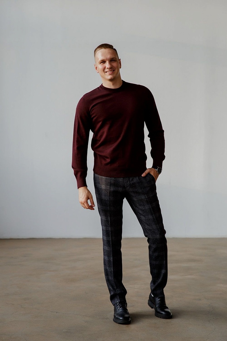 Брюки мужские классические со стрелками серый MARCELLO GOTTI 15894-0549