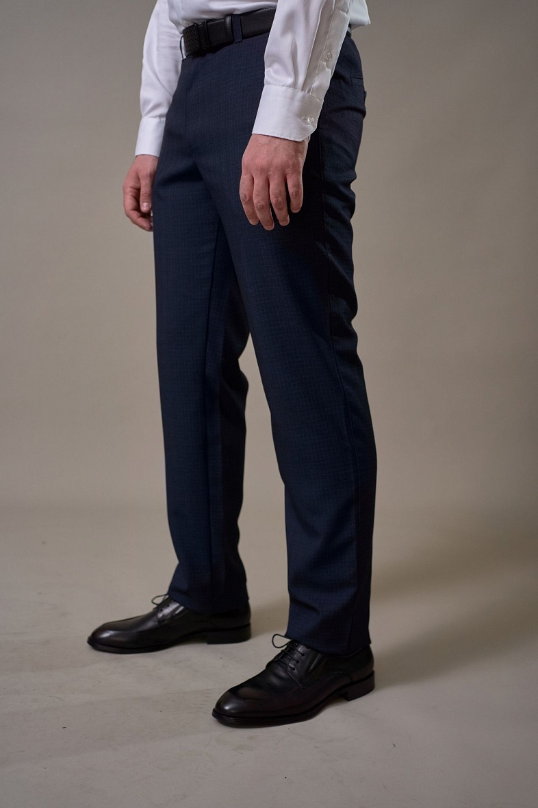 Брюки мужские классические без стрелок синий Jofree Сириус