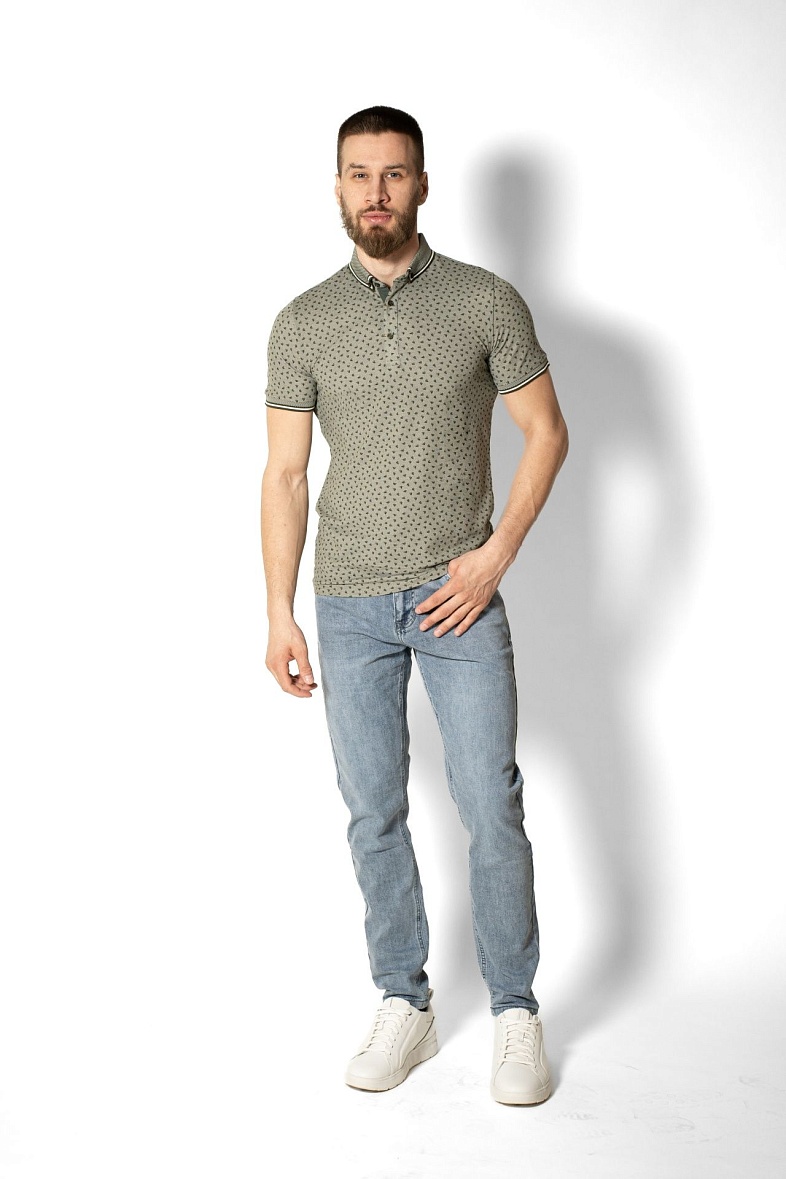 Поло мужское Pisero цвет зеленый Pisero 2653 хаки