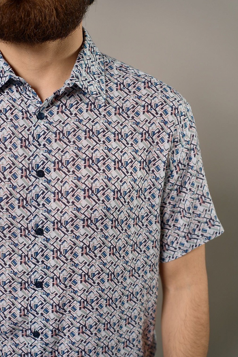 Рубашка мужская короткий рукав многоцветный SMART MEN 9019 32