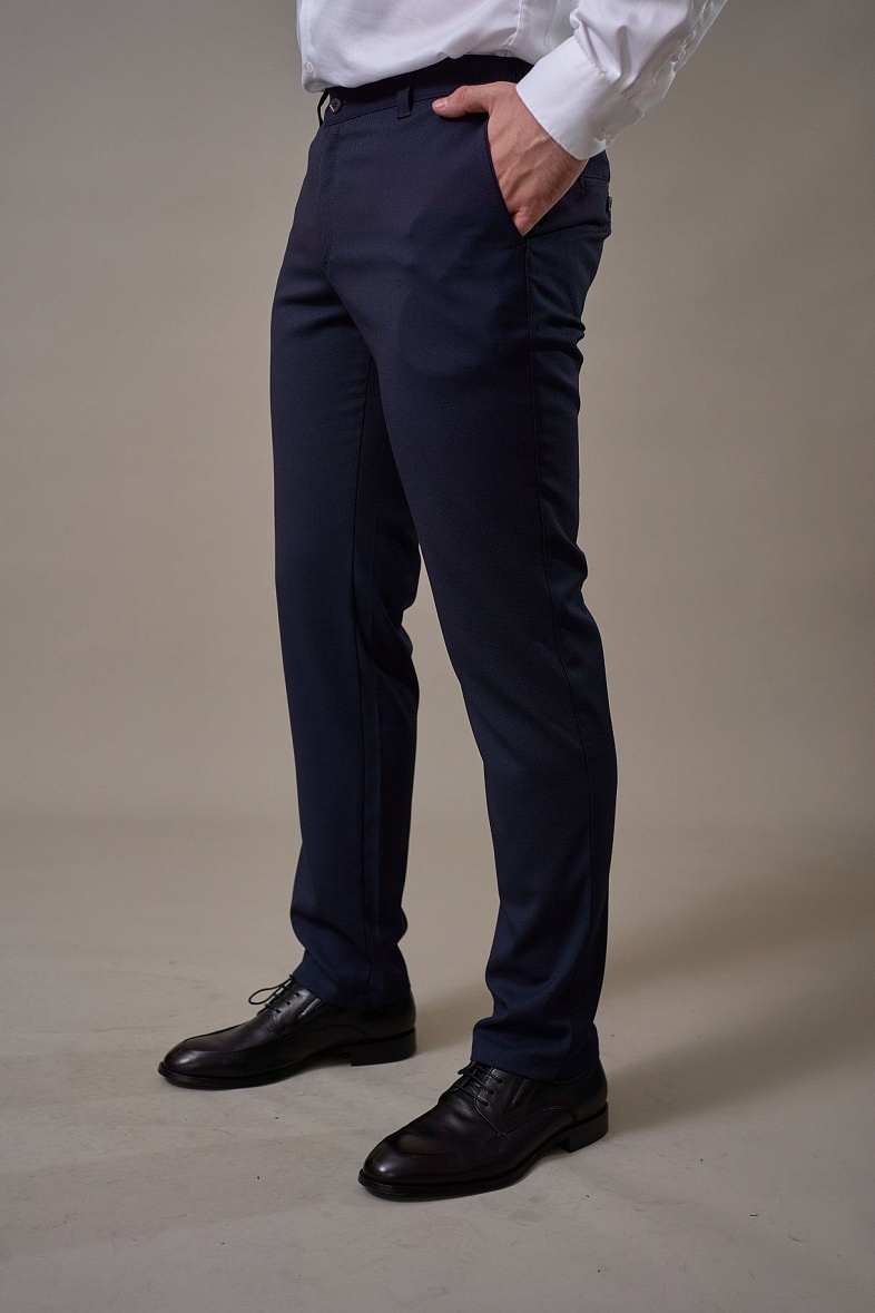 Брюки мужские классические без стрелок синий Jofree Лима