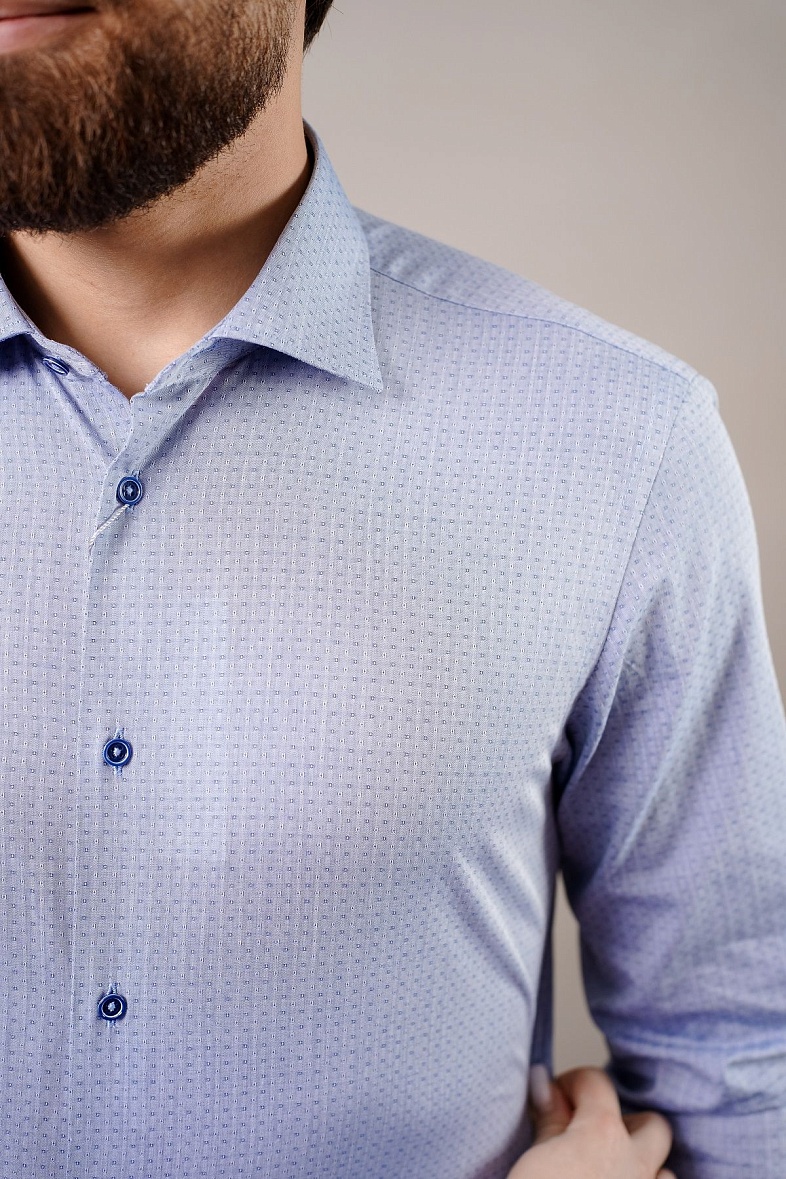 Рубашка мужская длинный рукав голубой VESTER 51514 цв. 33       